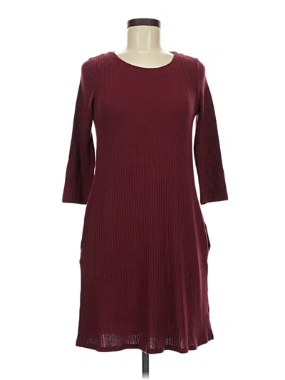 Pre-owned Kaileigh Casual Dress In Burgundy