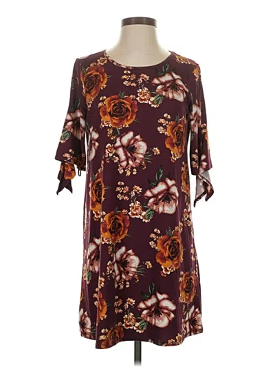 Pre-owned Kaileigh Casual Dress In Burgundy