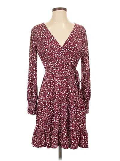 Pre-owned Kaileigh Casual Dress In Burgundy