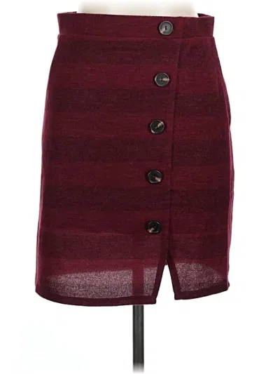 Pre-owned Kaileigh Casual Skirt In Burgundy