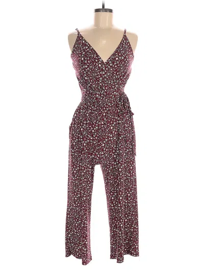 Pre-owned Kaileigh Jumpsuit In Burgundy