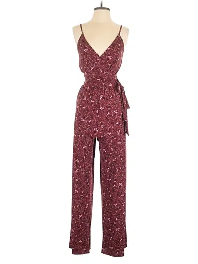 Pre-owned Kaileigh Jumpsuit In Burgundy