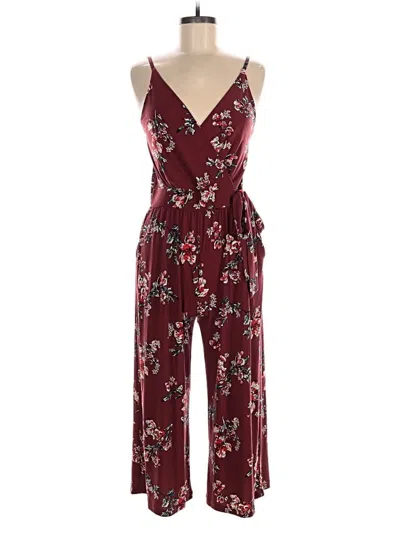 Pre-owned Kaileigh Jumpsuit In Burgundy