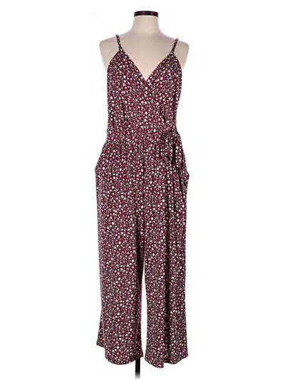 Pre-owned Kaileigh Jumpsuit In Burgundy