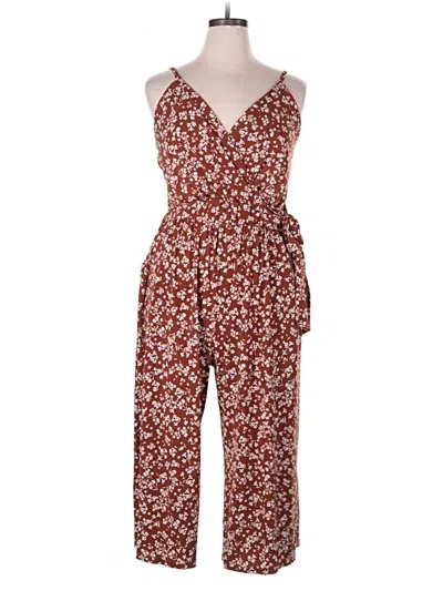 Pre-owned Kaileigh Jumpsuit In Burgundy