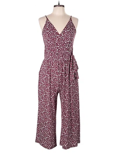 Pre-owned Kaileigh Jumpsuit In Burgundy