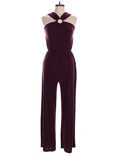 Pre-owned Kaileigh Jumpsuit In Burgundy