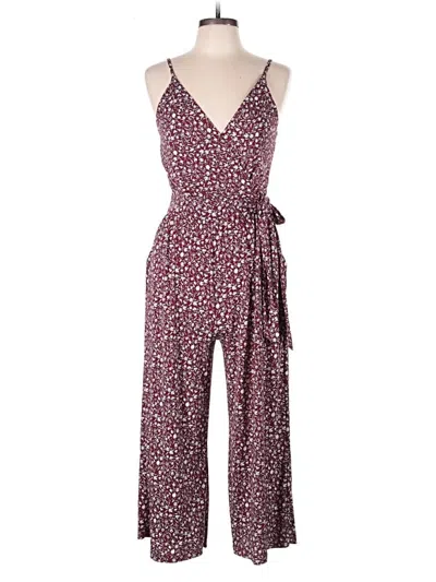 Pre-owned Kaileigh Jumpsuit In Burgundy
