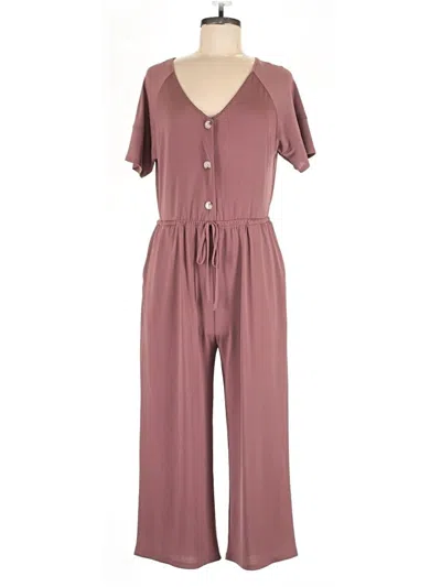 Pre-owned Kaileigh Jumpsuit In Burgundy