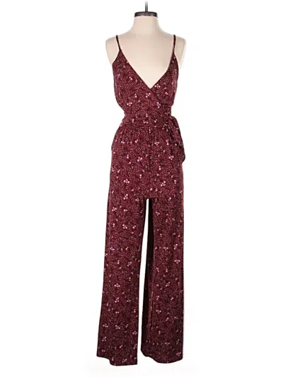 Pre-owned Kaileigh Jumpsuit In Burgundy