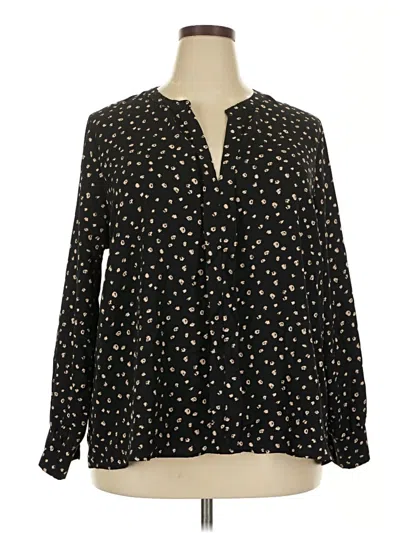Pre-owned Kaileigh Long Sleeve Blouse In Black