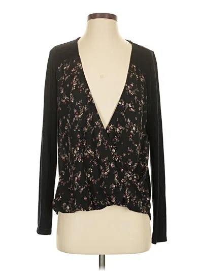 Pre-owned Kaileigh Long Sleeve Blouse In Black