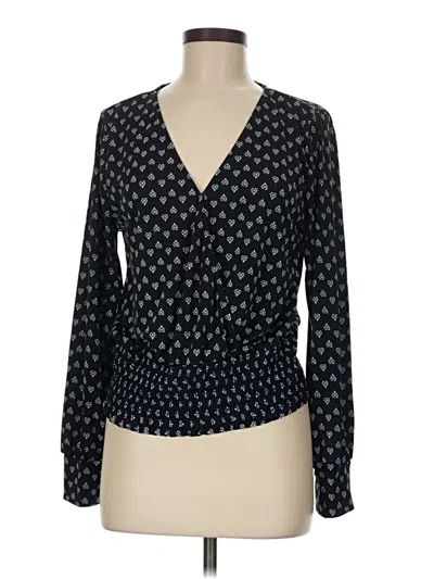Pre-owned Kaileigh Long Sleeve Blouse In Black