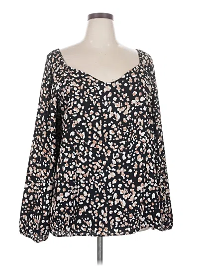 Pre-owned Kaileigh Long Sleeve Blouse In Black