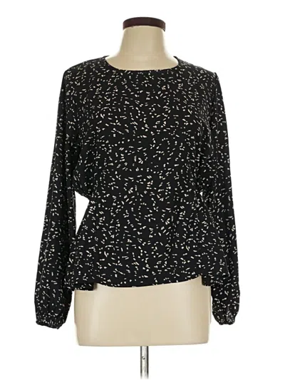 Pre-owned Kaileigh Long Sleeve Blouse In Black