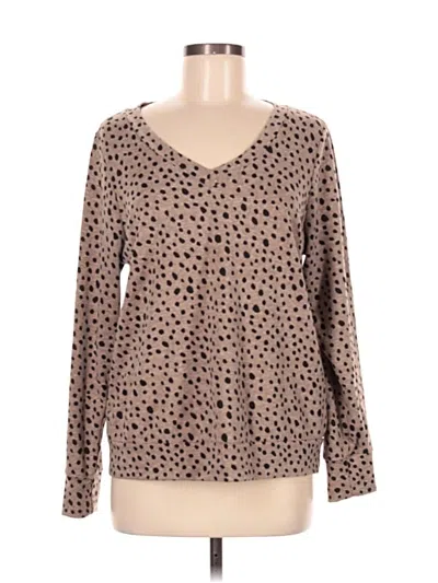 Pre-owned Kaileigh Long Sleeve Blouse In Brown