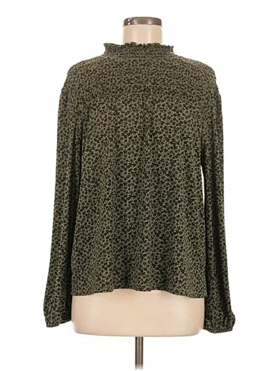 Pre-owned Kaileigh Long Sleeve Blouse In Green