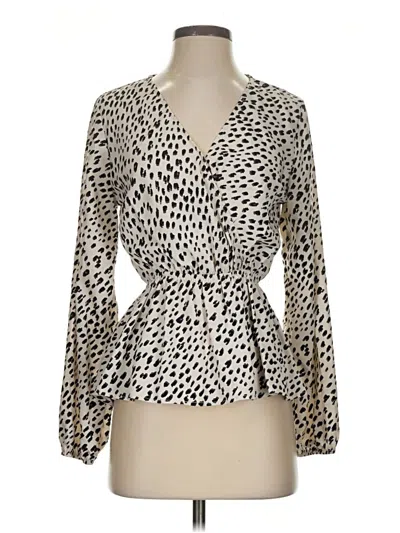 Pre-owned Kaileigh Long Sleeve Blouse In Ivory