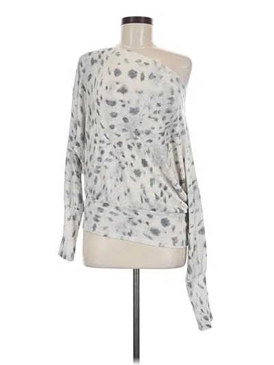 Pre-owned Kaileigh Long Sleeve Blouse In Silver