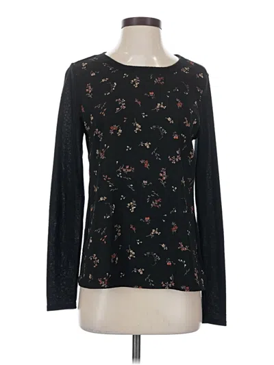 Pre-owned Kaileigh Long Sleeve Top Black Boatneck Tops