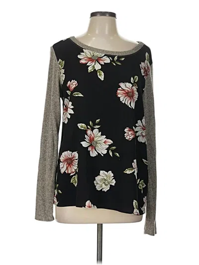 Pre-owned Kaileigh Long Sleeve Top Black Boatneck Tops