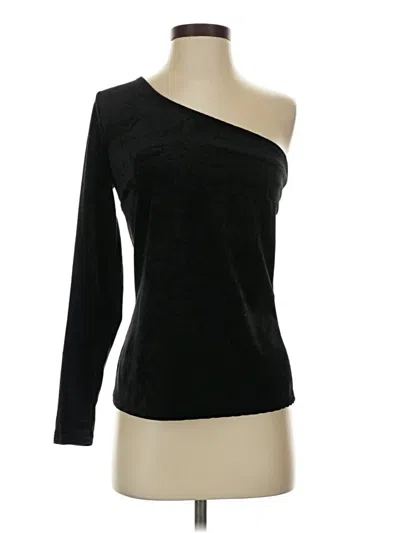 Pre-owned Kaileigh Long Sleeve Top Black One Shoulder Neckline Tops