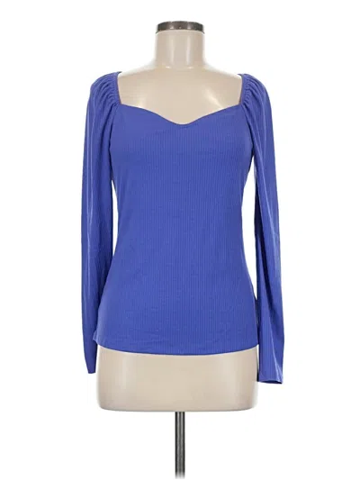 Pre-owned Kaileigh Long Sleeve Top Blue Sweetheart Neckline Tops