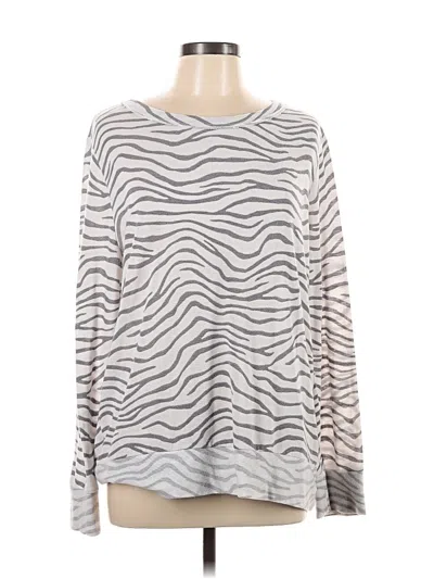 Pre-owned Kaileigh Long Sleeve Top Ivory Boatneck Tops In White