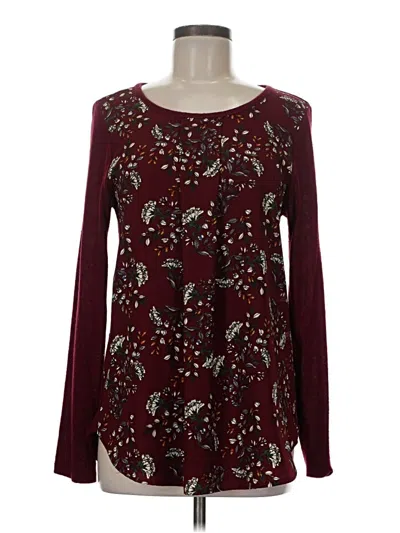 Pre-owned Kaileigh Long Sleeve T-shirt In Burgundy