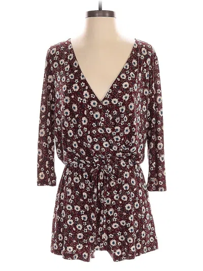 Pre-owned Kaileigh Romper In Burgundy