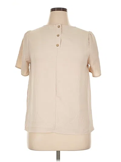 Pre-owned Kaileigh Short Sleeve Blouse In Ivory