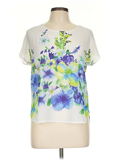 Pre-owned Kaileigh Short Sleeve Blouse In White