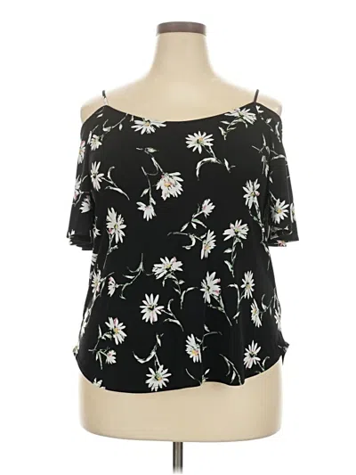 Pre-owned Kaileigh Short Sleeve Top Black Cold Shoulder Neckline Tops