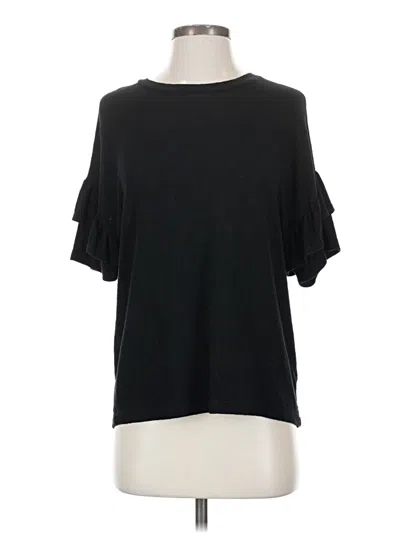 Pre-owned Kaileigh Short Sleeve Top Black Cold Shoulder Neckline Tops
