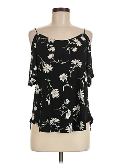 Pre-owned Kaileigh Short Sleeve Top Black Cold Shoulder Neckline Tops