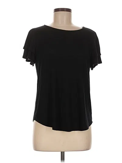 Pre-owned Kaileigh Short Sleeve Top Black Keyhole Neckline Tops