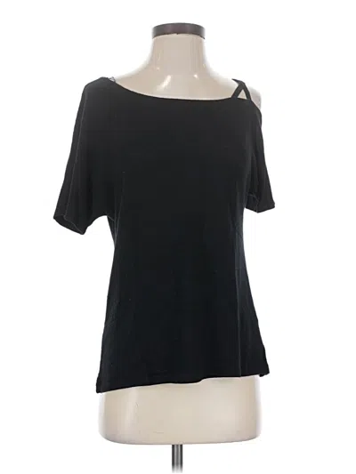 Pre-owned Kaileigh Short Sleeve Top Black One Shoulder Neckline Tops