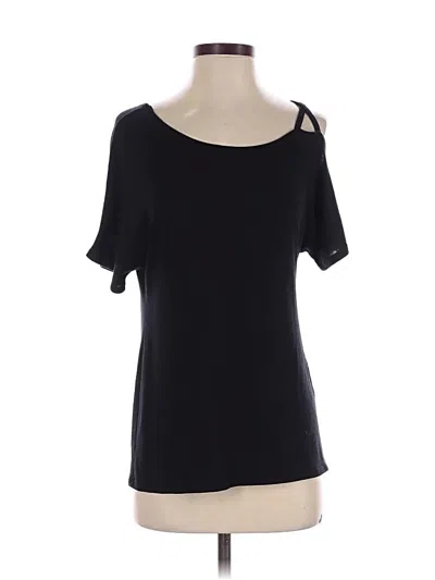 Pre-owned Kaileigh Short Sleeve Top Black Scoop Neck Tops