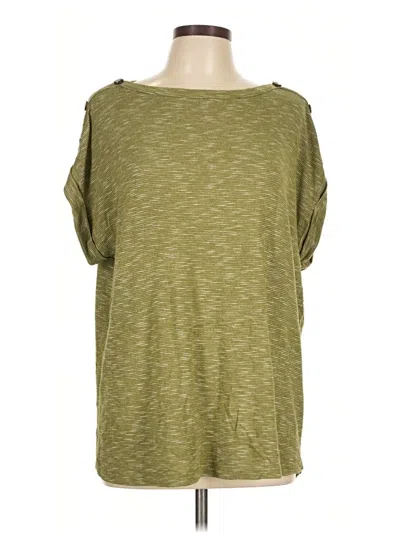 Pre-owned Kaileigh Short Sleeve Top Green Boatneck Tops