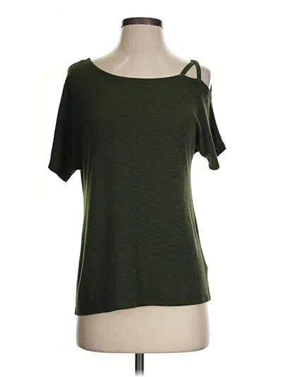 Pre-owned Kaileigh Short Sleeve Top Green Cold Shoulder Neckline Tops