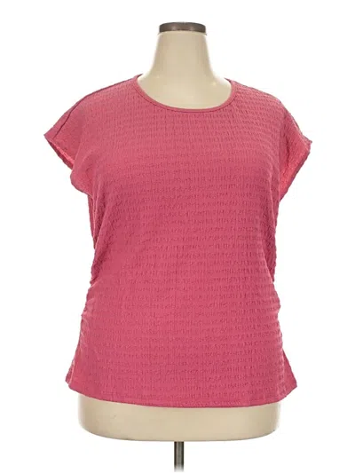 Pre-owned Kaileigh Short Sleeve Top Pink Boatneck Tops