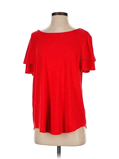 Pre-owned Kaileigh Short Sleeve Top Red Cold Shoulder Neckline Tops