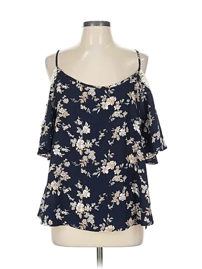 Pre-owned Kaileigh Sleeveless Blouse In Blue