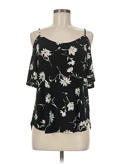 Pre-owned Kaileigh Tank Top Black Cold Shoulder Neckline Tops