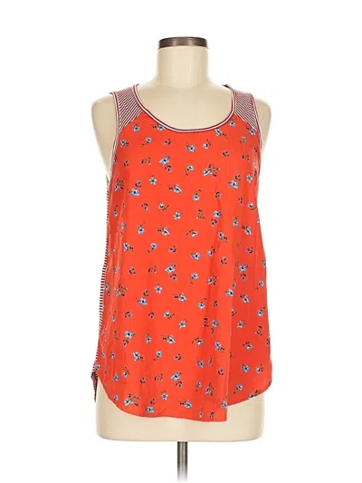 Pre-owned Kaileigh Tank Top Orange Halter Neckline Tops