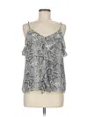 Kaileigh Tank Top Silver Cold Shoulder Neckline Tops In Silver