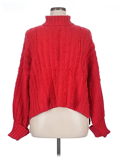 Pre-owned Kaileigh Turtleneck Sweater In Red