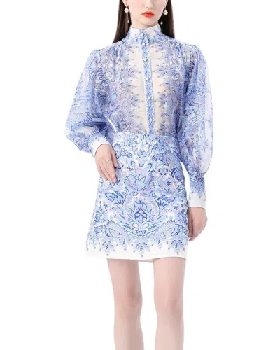 Kaimilan 2pc Blouse & Skirt Set In Blue