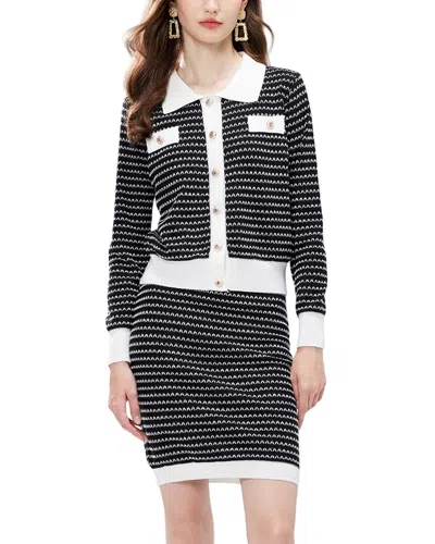 Kaimilan 2pc Cardigan & Skirt Set In Black
