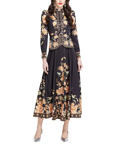Kaimilan 2pc Shirt & Skirt Set In Black